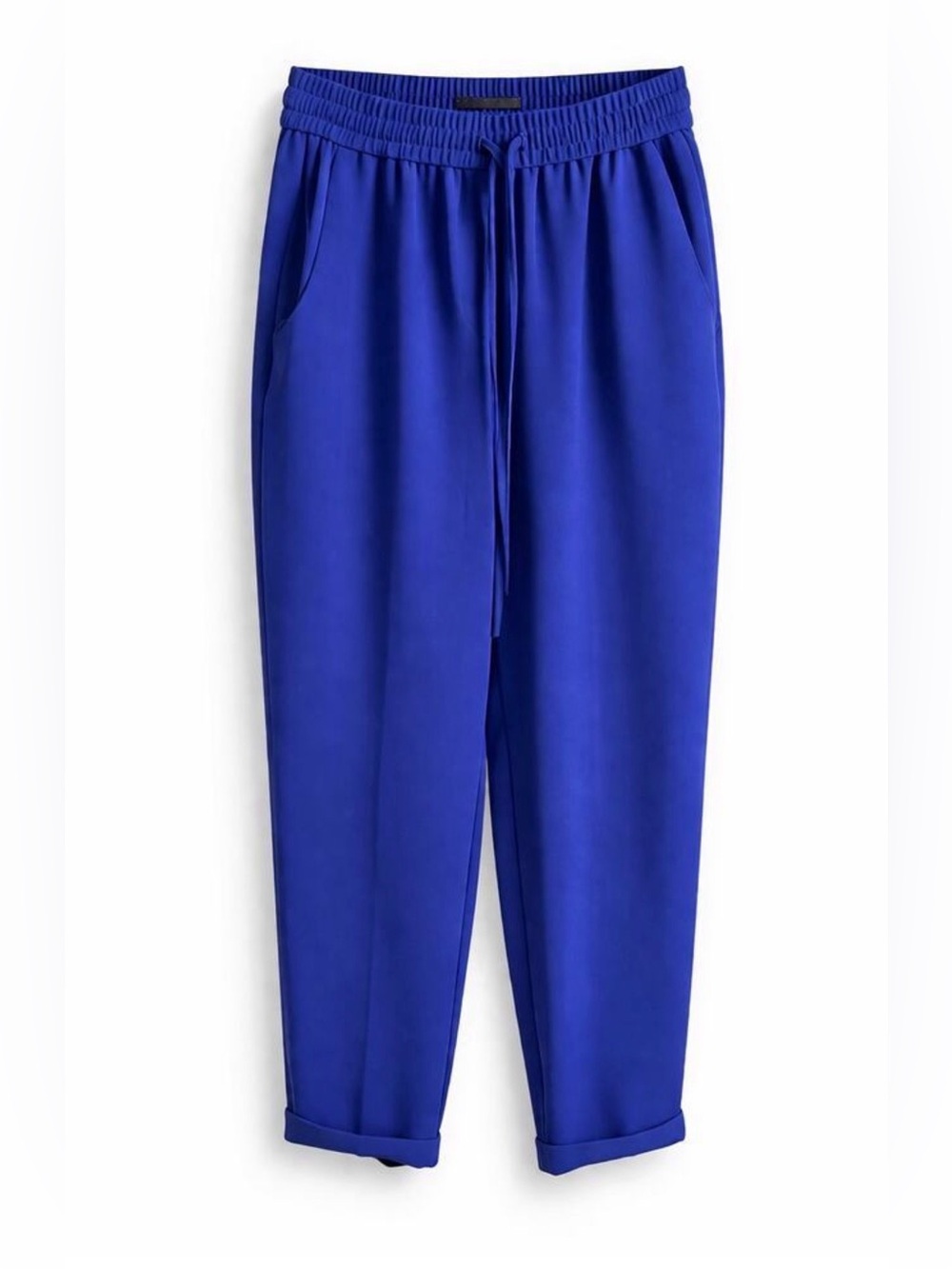 NEW J Crew Cobalt Blue Elastic Drawstring Pants Mid Rise Crepe, Size 4